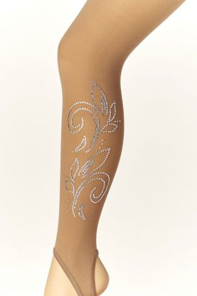 Rhinstones Motifs - Microfiber Skating Tights