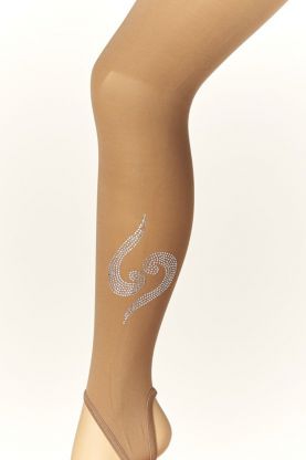 Rhinstones Motifs - Microfiber Skating Tights